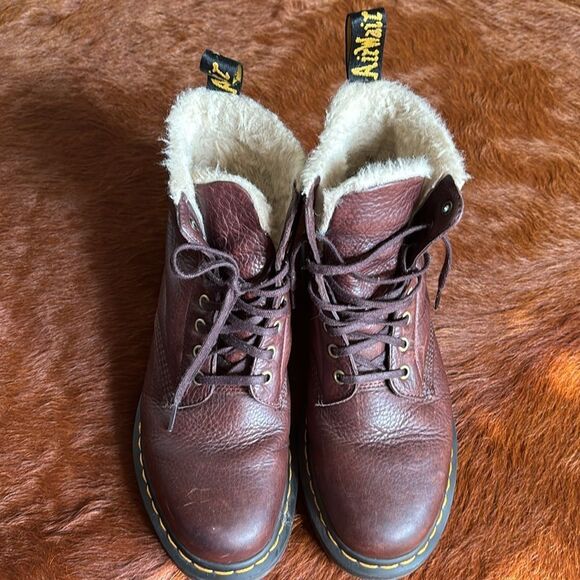 Dr.Martens 1460 PASCAL FAUX FUR LINED BOOTS in Cask — Ambassador M8 W9 - Picture 5 of 12
